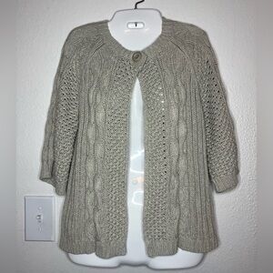 Leo & Nicole Open Front Cable Knit Cardigan Sweater – Size M